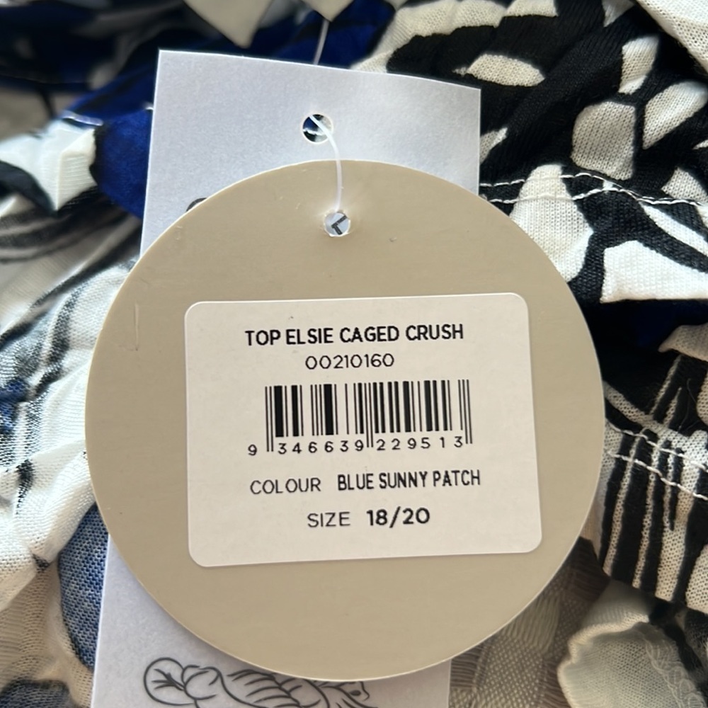 Plus Elsie Caged Crush Top - blue print​​​ (Plus 18/20) - Picture 4 of 4